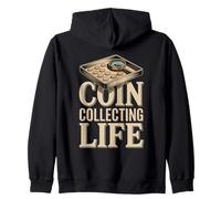 Coin Collecting Life Numismatist Hobby Coins Zip Hoodie