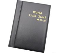 Coin Collection Album 120-Grid 28mm Loose-Leaf Artificial Leather Cover | PVC inner for pages fit coins up to 28mm double-row compact size portable for display