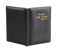 Coin Collection Album, 120 Pockets Money Currency Collectors Holder Commemorative Hardcover Book Foreign Currency Display Storage Case Folder Supplies (Black)