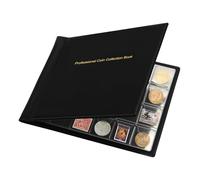 240 Pocket Coins Collection Album - Black Collectors Book Display Storage Case, Organizer Box for Coin Collections, Money, Pennies (Black)