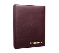 Coin Collection Album - 50p £1 £2 A-Z 10 pence 10p Storage Binder - Mini Handy Pocket Collecting Holder - Protect and Store 120 Coins - Original SCHULZ Coin Album in Burgundy