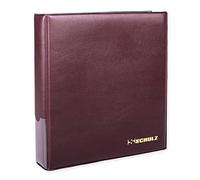 Coin Collection Album - 50p £1 £2 Storage Binder - Collecting Holder - Protect and Store 200 Coins - Original SCHULZ Coin Album in Maroon