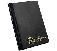 Coin Collection Album 60 Pockets 4.5x4.5cm/1.8x1.8inch Grid Storage Holder | Uncle Paul 10 Sheets Coin Collecting Book for Pounds Penny Cents Euro Black CS0106BK