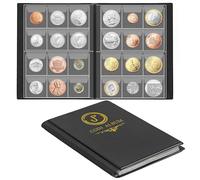 Coin Collection Book 120 Pockets - Coin Album 3x3cm/1.2x1.2 inch Coin Holder Storage Money Penny Pounds Cents Euros