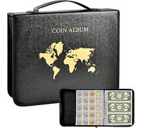 Coin Collection Book Holder Album for Collectors, 200 Pockets Coins Storage Case with 30 Money Currency Collecting Sleeves Organizer for Coin Collection Supplies, Bill Commemorative, Pennies, Quarters