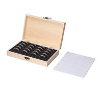 Coin Collection Box,20pcs Coin Capsules Holder Coin Collection Album 25mm/1 in Retro Commemorative Coin Protection Storage Wood Box for Coin Collection Supplies