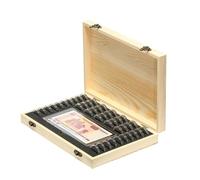 Coin Collection Box for Wooden Storage Box with Lock - Coin Colocher Organize Commemorative with Bronze Material Padwares