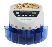 Coin Counter & Sorter with LCD Display, Sorts up to 120 Coins/min, Holds 500 Coins, Includes 8 Coin Bins for Efficient Money Counting