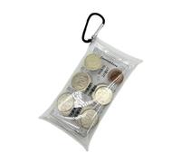 Coin Dispenser with 6 Slots Rectangle Plastic Display Hard Case Organizer and Storage Coin Stand Sorter Collection Purse Wallet for Travel Car Coin Change