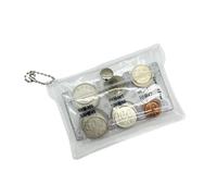 Coin Dispenser with 6 Slots Rectangle Plastic Display Hard Case Organizer and Storage Coin Stand Sorter Collection Purse Wallet for Travel Car Coin Change