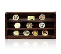 Coin Display - Three Tier Wooden Coins Display Case, Coin Collection Album, Ommemorative Shelf, Coins Collection Storage,Rustic Christmas, Versatile Displays Case for Collectors