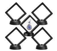 Coin Floating Stand 3D Floating Frame with Stand - 5 Pcs Coin Display Box Display Frame Kit for Coins Jewelry Medallions Stones, 2.75"x2.75"x0.75"