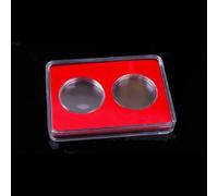 Coin Holder Display Case, 2-Grid Transparent Protector Box for Coin Collection and Display, Suitable for Commemorative and Bullion Coins