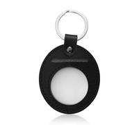 Coin Holder Keychain, Artificial Leather AA Coin Holder Scratchproof Both Sides Displays Quarter Holder Keychain for Sobriety Chips Recovery Lucky Commemorative Challenge Coins Tokens (Black)