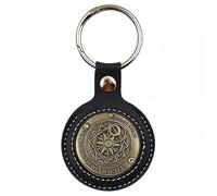 Coin Holder Keychain - Premium PU Leather with Clear Window | Dual-Sided Display for Sobriety Chips,AA Medallions,Challenge Coins and Recovery Tokens | Durable Compact Organizer (Fits Standard Sizes),
