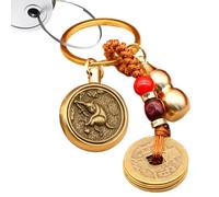 Coin Key Chain, Brass Pumpkin Key Chain Good Luck Backpack Charm | Coin pendant, car chain pendant, multifunctional for men and women