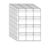 Coin Pocket Pages 12 Pockets/Sheet 10 Sheets Storage Sleeves 9 Hole