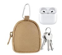 -Coin Pouch, Compact Backpack Wallet, Zippered Key Holder, Lightweight Storage Portable, Multi-Use, for Travel, Daily Essentialed, 7 x 8 x 2.5 cm Camouflage Khaki, Khaki, riferimento alla