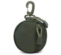 Coin Purchase Keychain, Professional Molle Pouch Accessories for Men, Small Round Coin Holder Pouch as Wallet, Change Purse, EDC Pouches. (Green)