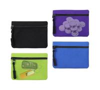 Coin Purse - 4 Pieces Mini Canvas Pouches, Zippered Change Wallets for Kids Adults, School Commuting Travel Trips Shopping, Holds Currency, Cards, Keys, Small Portable Organizer for Everyday Use