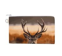 Coin Purse Canvas Wallet Wallet for Men Antler Red Deer Printed Wallet Women for Travel And Vacation, style, One Size, Coin Purse
