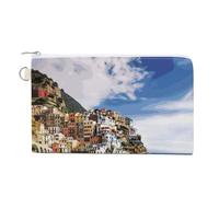 Coin Purse Canvas Wallet Wallet for Men Cinque Terre Scenery Printed Wallet Women for Travel And Vacation, style, One Size, Coin Purse