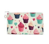 Coin Purse Canvas Wallet Wallet for Men Cupcake Candy Hearts Sweet Printed Wallet Women for Travel And Vacation, style, One Size, Coin Purse