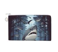 Coin Purse Canvas Wallet Wallet for Men Funny Sharks Design Printed Wallet Women for Travel And Vacation, style, One Size, Coin Purse
