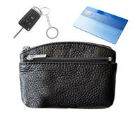 Coin Purse - Coin Pocket - Waterproof PU Leather Zipper Pouch for Keys Lipstick Bills Folded for Women, Black/White, Consulte la descripción, See description