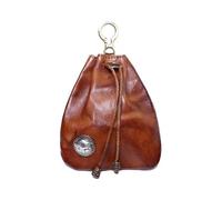 Coin Purse Compact Vintage Drawstring Key Wallet Mini Retro Ring Coin Purse Medieval Keychain Pouch Change Gift Bag for Home(Brown)