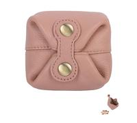 Coin Purse, Cowhide Coin Pouch with Button, Change Holder Mini Pocket Wallet for Coins、Keys、 Headphones, Data Cable.Pink