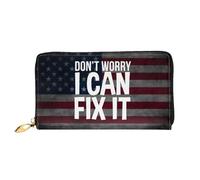 Coin Purse Don't Worry I Can Fix It Women's Wallets Retro Style Leather Wallet Colourful Women Card Case for Mother, Teens, Girls