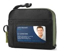 Coin Purse for Men, RFID Blocking 500D NYLON Minimalist Wallet with Zipper Pocket, ID Window & Key Holder, Small Change Pouch for Coins, Cash & Cards, Green, No