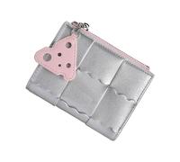 Coin Purse for Women, Card Holder with Zipper, Fashionable Coin Pocket, Credit Card ID Key Headset Lipstick Organizer for Women Girls, Silver, Refer to description, Unisex