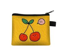 Coin Purse Fruit Cherry Printed Makeup Bag,Wash Bag,Cosmetic Bags,Small Purse Multifunctional Girls Purse and Coin Purse Women,Coin Pouch,Coin Wallet 1 Piece