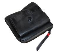 Coin Purse Handmade Wallet Creative Pocket Zipper Buckle Men's and Women's Genuine Leather Zero Wallet Retro Square(Dark Grey)