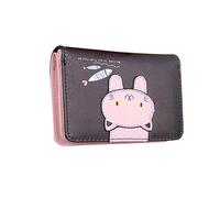 Coin Purse Leather Cartoon Wallet Short Type Cash Holder Credit Card Bank Card Holder Wallet Bank Cash for Women and Children Who Love Cute Styles