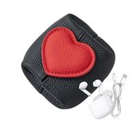 Coin Purse - Mini Change Holder, Compact Cash , Small Coin Storage, Portable Zipper Pocket | Heart Shaped Leather Wallet, Secure Closure for Keys, Cards, Li, black, Siehe Beschreibung, See