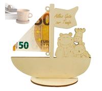 Coin Purse, Money Holder | Office Boat Coin Purse - Decorative Boat Coin Holder for Office Decoration, Wooden Coin Purse with Animal Figurines, Unique Attribute, Se référer au descriptif, Refer