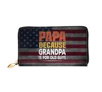 Coin Purse Pa Because Grandpa is for Old Guys Leather Wallet RFID Blocking Handbag Artistic Women's Wallets for Daughter, Friend, Girls