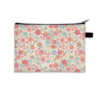 Coin Purse Pink Floral Fragments Printed Makeup Bag,Wash Bag,Cosmetic Bags,Small Purse Multifunctional Girls Purse and Coin Purse Women,Coin Pouch,Coin Wallet 2 Piece