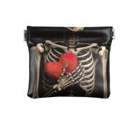 Coin Purse Pouch Squeeze Top Pouches for Purse Coin Wallet for Women, Broken Skeleton and Heart, Pattern