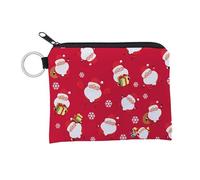 Coin Purse Santa Claus Printed Makeup Bag,Wash Bag,Cosmetic Bags,Small Purse Multifunctional Girls Purse and Coin Purse Women,Coin Pouch,Coin Wallet 4 Piece