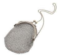 Coin Purse Shoulder Chain Vintage Metal Mesh Victorian | Stainless Steel, Compact Storage and Easy Access, for Keys and Transit Cards, Daily Outings and Weddings