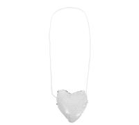 Coin Purse Small Bag Mini Heart Shaped Sequin with Convenient Strap Plastic Polyester Material Multifunctional Use for Kids for Travel and Shopping