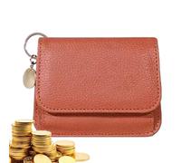 Coin Purse, Small | PU Leather Zipper Card Holder Wallet, Portable Handmade, Exchange, Credit Card Holder, Folded Bills, brown, Consulte la descripción, See description