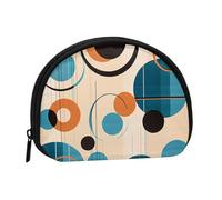 Coin Purse Squeeze Small Wallet Zippe Echo Shapes & Circles Printed Coin Purse, Black, One Size, Printed
