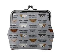Coin Purse Staffordshire Terrier Staffy Bully Psa Dog Breed Grey Wallets Leather Change Pouch with Kiss Lock Clasp Buckle Change Purse