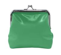 Coin Purse, Turquoise Green No Zipper Coin Pouch Leather Change Purse for Women, 4.5" X 4.1", Viridian, One Size, Viridian