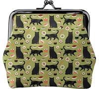 Coin Purse Wallet Black Cat Sushi Women Girl Leather Small Wallet Change Purse